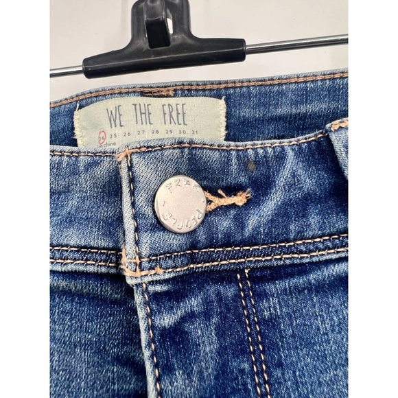 We the Free Women's Low Tide Bell Bottom Blue Flared Denim Jeans Size 24 - Picture 3 of 6